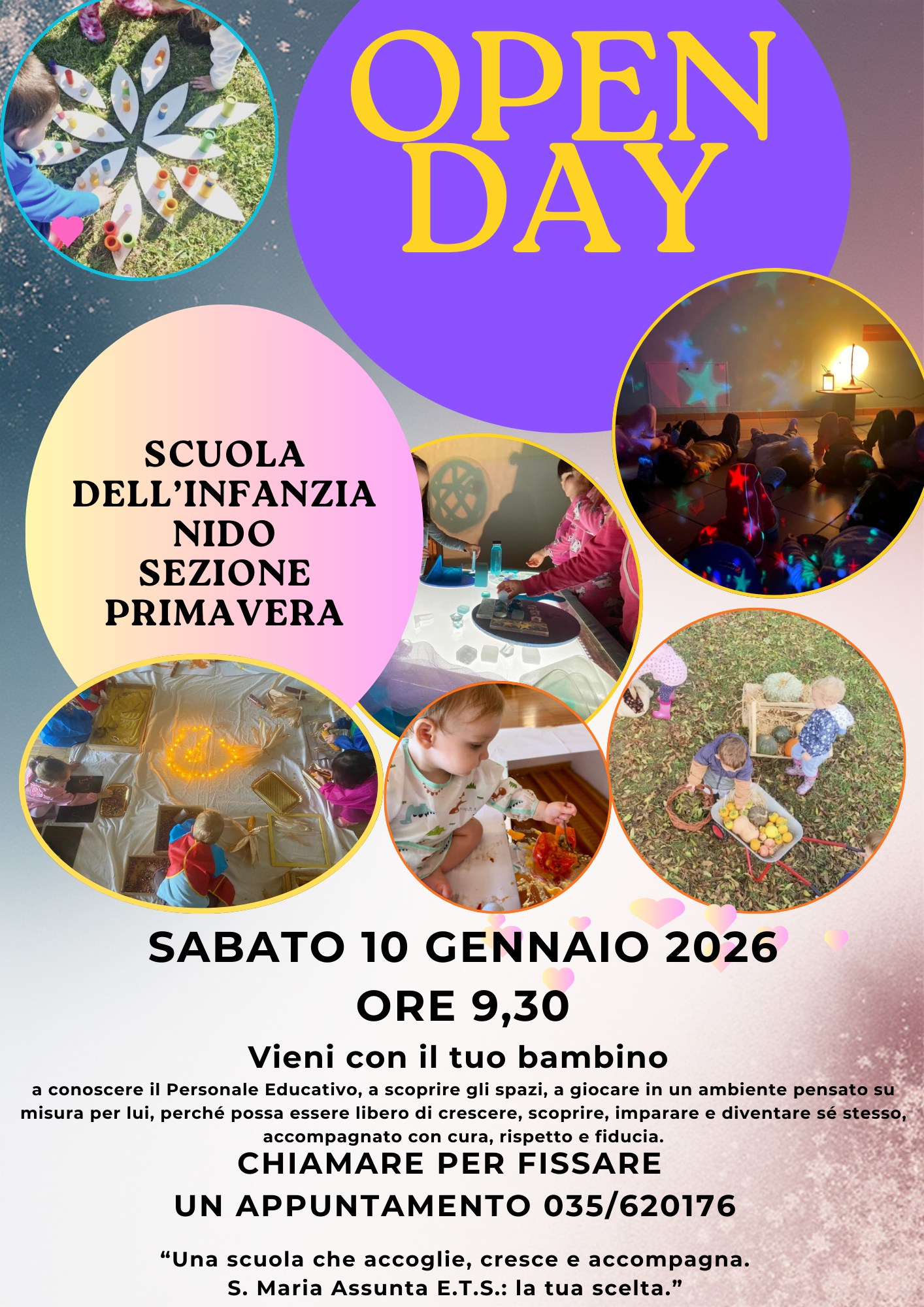 Vi aspettiamo all'Open Day della nostra Scuola il 10 Gennaio alle ore 9,30.  Chiama per appuntamento!